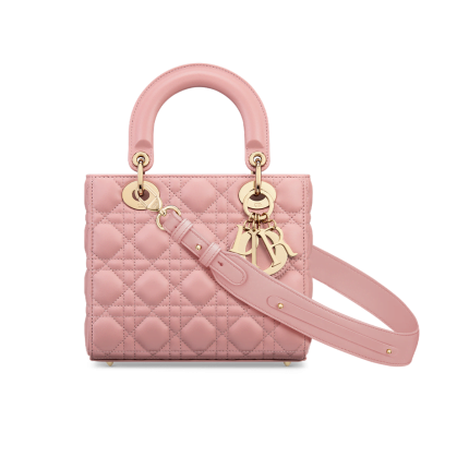 DIOR / SMALL LADY DIOR MY ABCDIOR BAG Antique Pink Cannage Lambskin