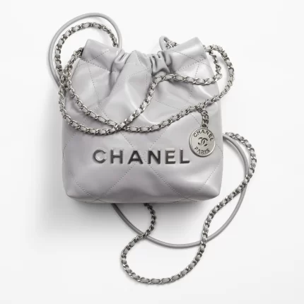 CHANEL / CHANEL 22 MINI HANDBAG Calfskin & Silver-Tone Metal Gray Ref.  AS3980 B08872 NQ335