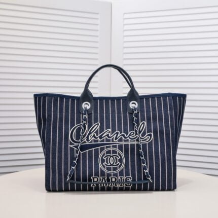 Chanel new beach bag denim bag navy blue 67178-7size: 48*38*30*14cm