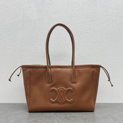 CELINE CABAS TRIOMPHE Draw the rope Tote Bag Shoulder bag Brown Size: 44 * 28 * 18cm