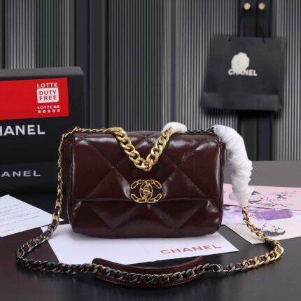 Chanel Wine red oil wax skin Chain crossbody bag Size：26cm