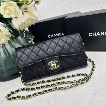 Chanel chain crossbody bag diamond and litchi cowhide Black 50098 size: 19*10*3.5㎝