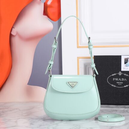 Prada hobo cleo Patent leather 611 Mint green size:22*13cm