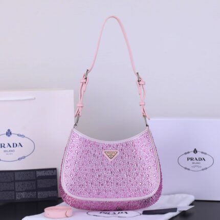 Prada Ss21 Hobo BlingBling 8801 pink size: 22*18*5cm