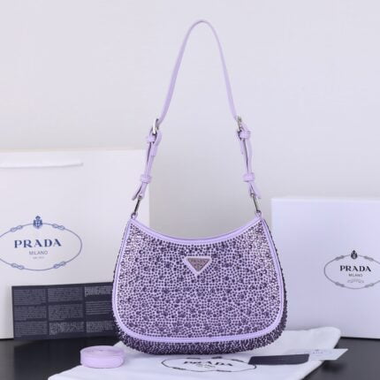 Prada Ss21 Hobo BlingBling 8801 purple size: 22*18*5cm