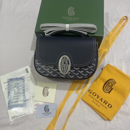 Goyard Goyardine Shell bag navy blue Size: 26*18*8cm