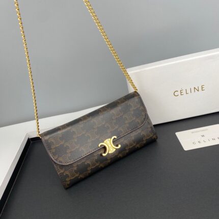 CELINE Presbyopia pattern black Chain bag 621663 Size:19*10.5*3.5cm