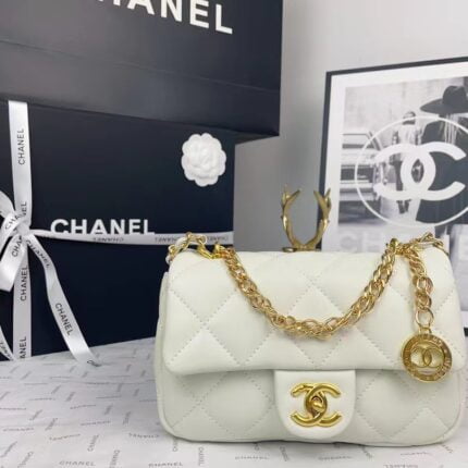 Chanel 2023 new CF White gold bag size: 21*13cm