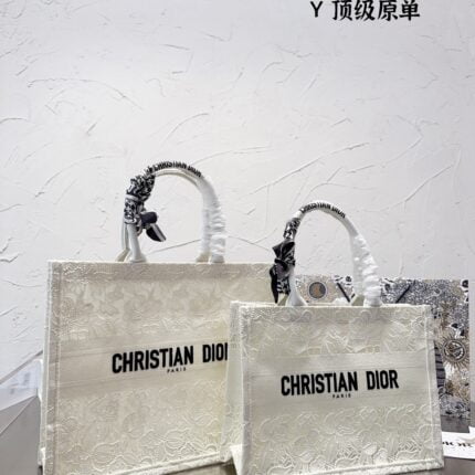 Dior Book Tote Oblique design bag white size: 35cm/42cm