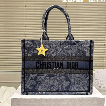 Dior Oblique Book Tote bag navy blue  size: 35cm/42cm