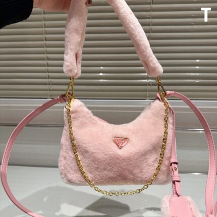 Prada Fluffy hobo Three-piece set handbag size:21cm